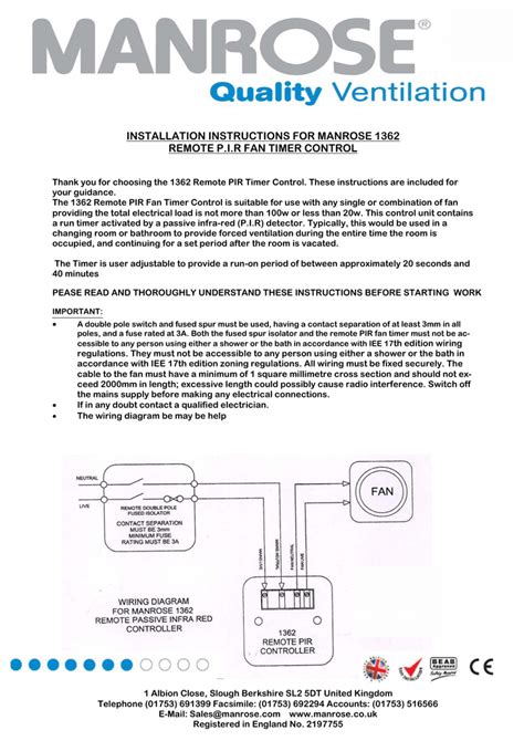 Manrose Bathroom Fan Wiring Diagram